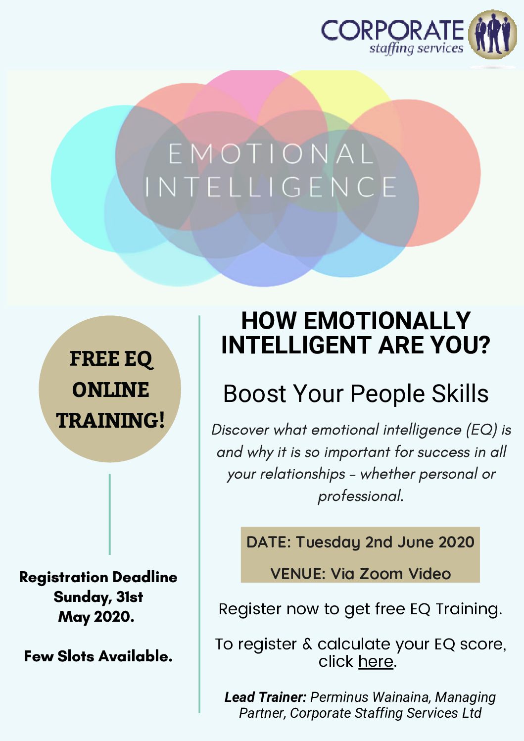 Emotional Intelligence (EQ) Training For You  – 2021 Training